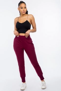 LOVE MODA French Terry High Waist Joggers - Bright Colors BOTTOMS