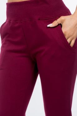 LOVE MODA French Terry High Waist Joggers - Bright Colors BOTTOMS
