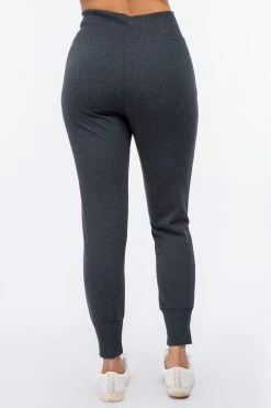 LOVE MODA French Terry High Waist Joggers - Neutral Colors