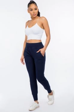 LOVE MODA French Terry High Waist Joggers - Bright Colors BOTTOMS