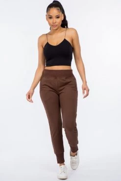 LOVE MODA French Terry High Waist Joggers - Bright Colors BOTTOMS