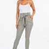 LOVE MODA High Rise Paper Bag Waist Bow Tie Pants With Spandex