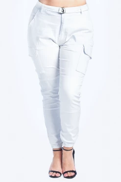 LOVE MODA High Rise Cargo Joggers - Plus Size