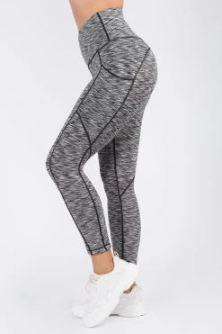 Love Moda High Waist Capri Pocket Yoga Pants - Space Dye Black BEST SELLERS