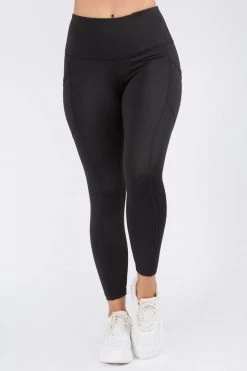 Love Moda High Waist Capri Pocket Yoga Pants - Black