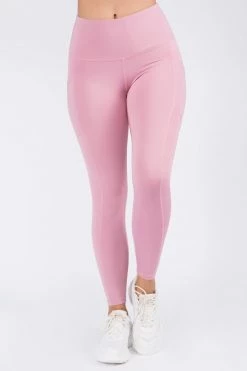 Love Moda High Waist Capri Pocket Yoga Pants - Lilac