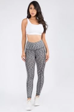 Love Moda High Waist Capri Pocket Yoga Pants - Space Dye Black BEST SELLERS