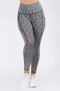 Love Moda High Waist Capri Pocket Yoga Pants - Space Dye Black BEST SELLERS