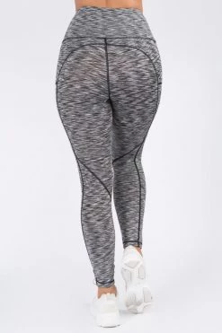 Love Moda High Waist Capri Pocket Yoga Pants - Space Dye Black BEST SELLERS