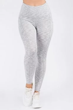 Love Moda BEST SELLERS High Waist Capri Pocket Yoga Pants - Space Dye Grey