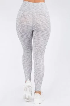 Love Moda BEST SELLERS High Waist Capri Pocket Yoga Pants - Space Dye Grey