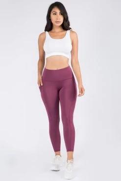 Love Moda BEST SELLERS High Waist Capri Pocket Yoga Pants - Wild Vineyard
