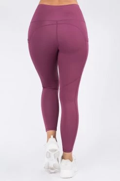 Love Moda BEST SELLERS High Waist Capri Pocket Yoga Pants - Wild Vineyard