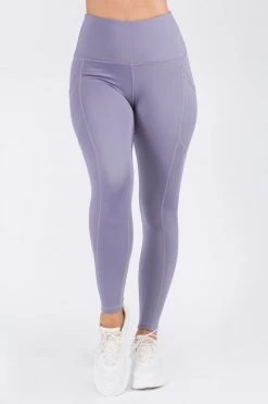 Love Moda High Waist Capri Pocket Yoga Pants - Winter Violet