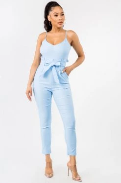 LOVE MODA Cute Bow Tie Stretch Jumpsuit BEST SELLERS