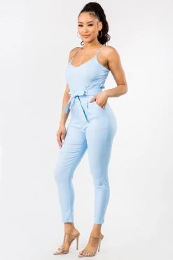 LOVE MODA Cute Bow Tie Stretch Jumpsuit BEST SELLERS