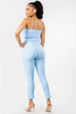 LOVE MODA Cute Bow Tie Stretch Jumpsuit BEST SELLERS