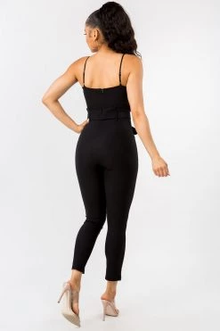 LOVE MODA Cute Bow Tie Stretch Jumpsuit BEST SELLERS