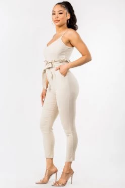LOVE MODA Cute Bow Tie Stretch Jumpsuit BEST SELLERS