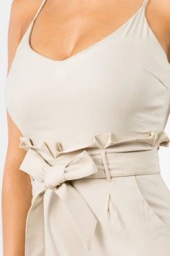 LOVE MODA Cute Bow Tie Stretch Jumpsuit BEST SELLERS