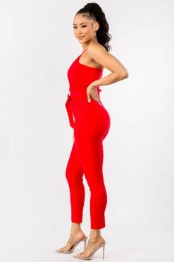 LOVE MODA Cute Bow Tie Stretch Jumpsuit BEST SELLERS