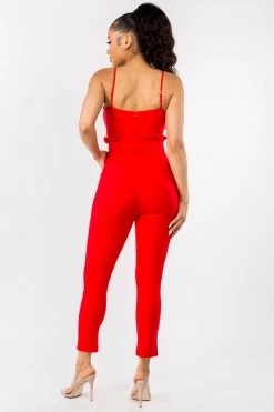LOVE MODA Cute Bow Tie Stretch Jumpsuit BEST SELLERS