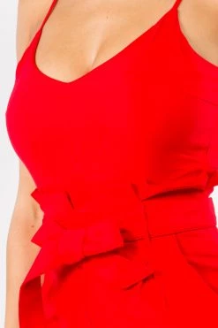 LOVE MODA Cute Bow Tie Stretch Jumpsuit BEST SELLERS