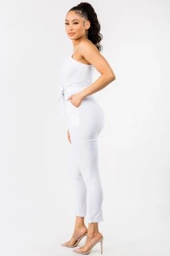 LOVE MODA Cute Bow Tie Stretch Jumpsuit BEST SELLERS