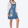 LOVE MODA Distressed Boyfriend Overall Dress