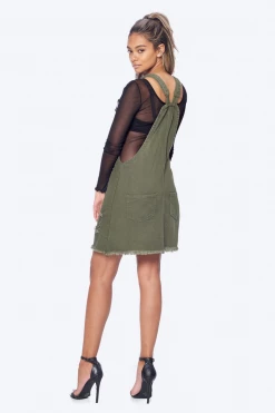 LOVE MODA OVERALLS Distressed Boyfriend Overall Dress