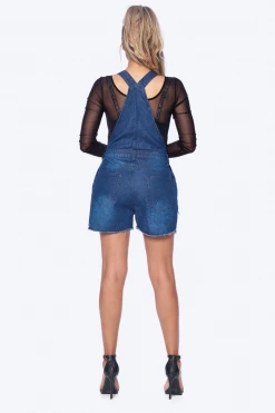 LOVE MODA Distressed Boyfriend Overall Shorts BEST SELLERS