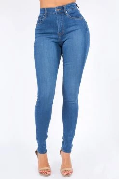LOVE MODA Premium Modal Fabric High Rise Skinny Jeans