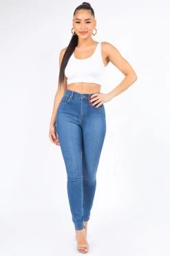 LOVE MODA Premium Modal Fabric High Rise Skinny Jeans
