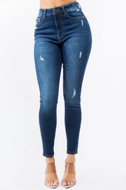 LOVE MODA NEW ARRIVALS High Rise Distressed Skinny Jeans