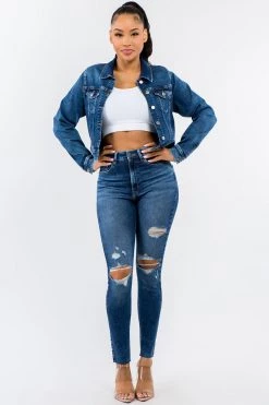 LOVE MODA Premium Modal Fabric Slim Fit Denim Jacket