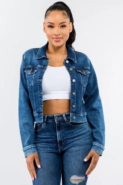 LOVE MODA Premium Modal Fabric Slim Fit Denim Jacket