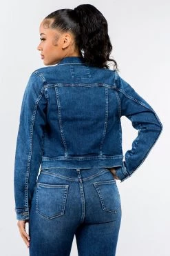 LOVE MODA Premium Modal Fabric Slim Fit Denim Jacket