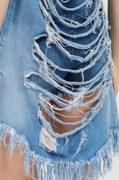 LOVE MODA Destroyed Boyfriend Denim Jacket BEST SELLERS