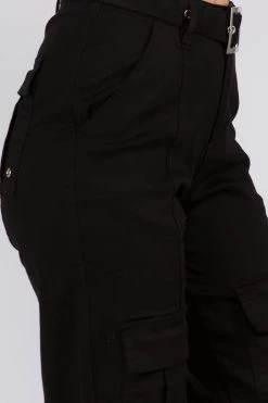 LOVE MODA BOTTOMS High Waist Cargo Pants With Belt