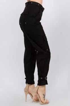 LOVE MODA BOTTOMS High Waist Cargo Pants With Belt
