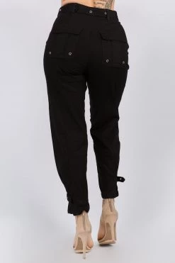 LOVE MODA BOTTOMS High Waist Cargo Pants With Belt