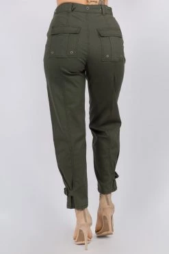 LOVE MODA BOTTOMS High Waist Cargo Pants With Belt