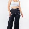 Love Moda High Waist Straight Leg Carpenter Pants - Plus Size