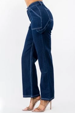 LOVE MODA High Waist Straight Leg Carpenter Pants