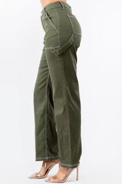 LOVE MODA High Waist Straight Leg Carpenter Pants