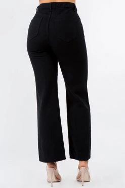 LOVE MODA Butterfly Print High Waist Wide Leg Denim Bell Bottom Jeans NEW ARRIVALS