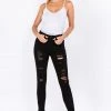 LOVE MODA High Waist Distressed Denim Skinny Jeans 1 LOVE MODA High Waist Distressed Denim Skinny Jeans