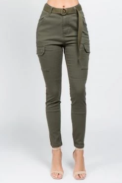 LOVE MODA BEST SELLERS High Waist Skinny Cargo Style Pants