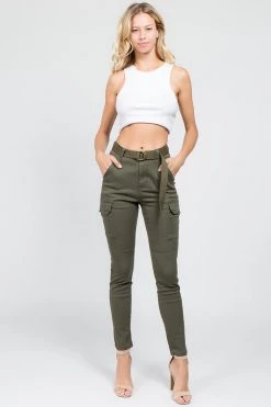 LOVE MODA BEST SELLERS High Waist Skinny Cargo Style Pants