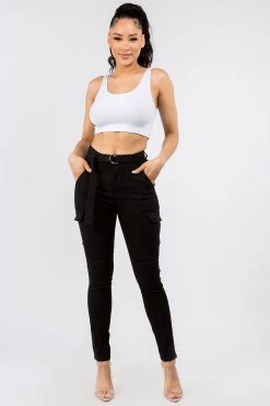 LOVE MODA BEST SELLERS High Waist Skinny Cargo Style Pants